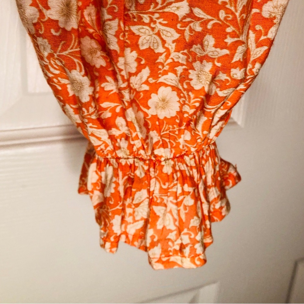 Grand & Greene Orange Floral Women's Top - Picture 5 of 9